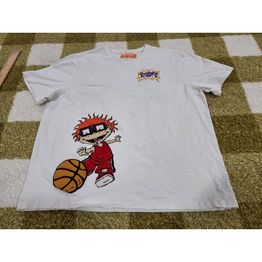 Nickelodeon Rugrats Chuckie Basketball Tommy Pickles White Graphic T-Shirt XXXL